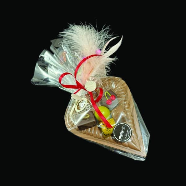 Chocoladehart met bonbons groot